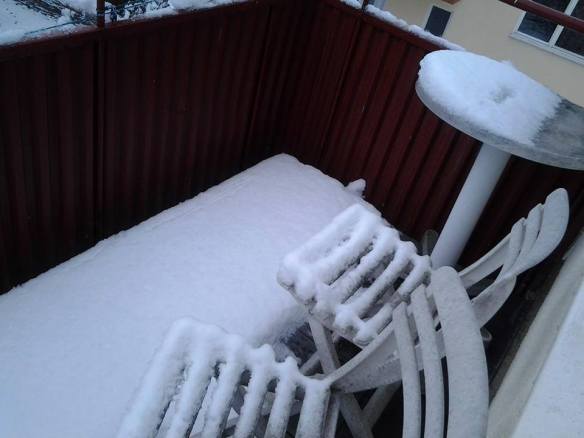 Snow in my balcony